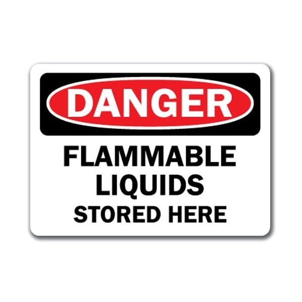 Signmission Safety Sign, 14 in Height, Plastic, Flammable Liquids Stored Here DS-Flammable Liquids Stored Here - main